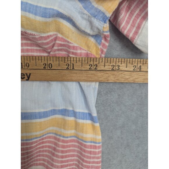 Tommy Hilfiger Shirt Womens XL Multicolor Striped Short Sleeve Summer Button Up - Picture 4 of 8